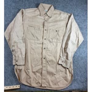 VTG 50s JC Penny Top-N-Button Shirt Mens Large Brown Utility Tactical Workwear